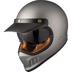 Black Royale Solid Retro - Casco de motocicleta (titanio, color mate)