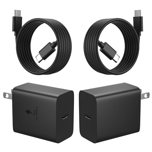 45W Super Fast Charger Type C，USB C Android Phone Charger Fast Charging Cord with 5FT Cable for Samsung Galaxy S24/S23 Ultra/S23+/S22 Ultra/S22+/S20 Ultra/Note 10 Plus, Galaxy Tab S8 2 Pack