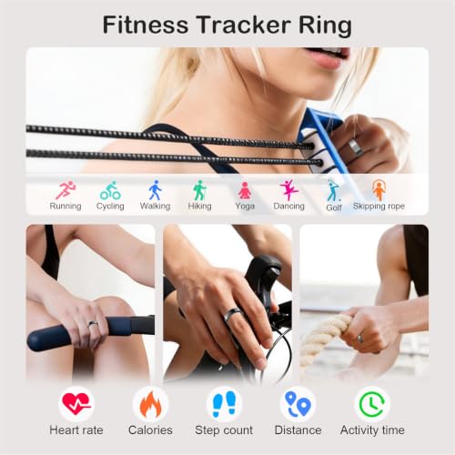 Smart Ring for Women Men, Sleep Activity Health Tracking Ring, Black 8 by Genhaoqi - Used condition - Image 5