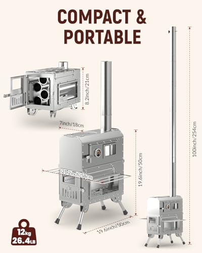 YRenZ 2-in-1 Oven & Tent Stove