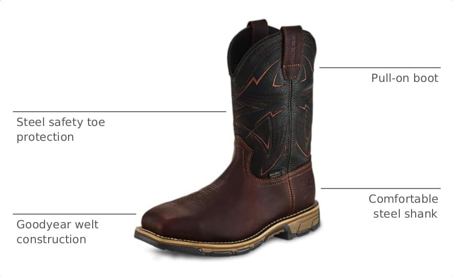 Image of Irish Setter Marshall 11 inch Mens Steel Toe Work Boot | Waterproof, Uninsulated, Pull-On