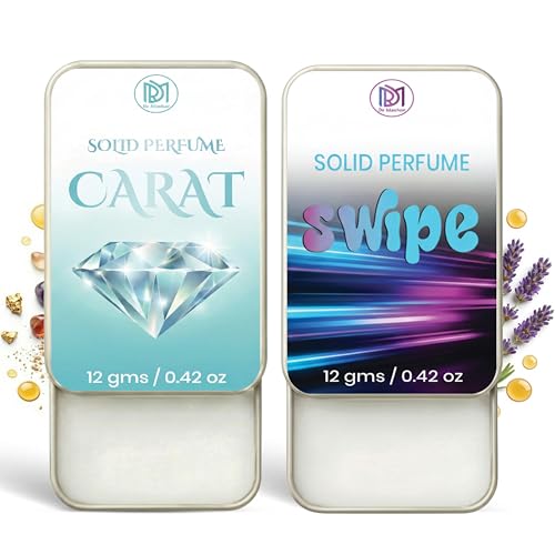 Image of Dr.Mashur Solid Perfume |Carat&Swipe Alcohol Free Wax Perfume Balm, Long Lasting | Pocket Tin 12g, Pack Of 2| Non Greasy Smooth Glide, Travel Friendly Men And Women