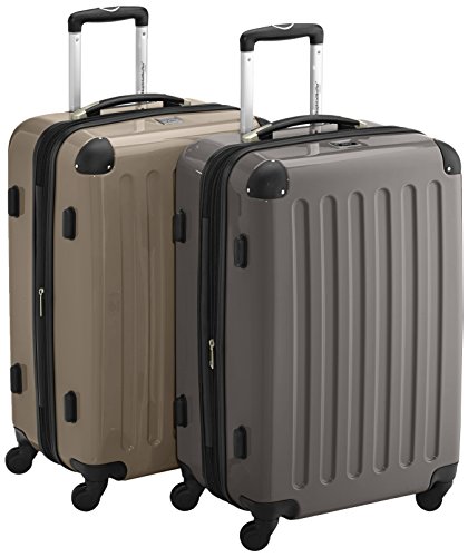 HAUPTSTADTKOFFER 2er Hartschalen Kofferset - 2 x Koffer 87 Liters TSA Mehrfarbig (Graphit/Champagner)