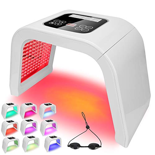 Masque Facial De Luminothérapie, 10 Couleurs Led Photon Therapy, Machine Photonique Pour Anti-Rides For Tonifiant Appareils Suppression De L'Acné, Suppresseur De L'Acné