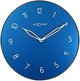 NeXtime 8193BL Carousel Wanduhren, Metall und Kunststoff, Blau, 40 cm