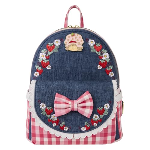 Image of Loungefly Strawberry Shortcake Faux Denim Mini Backpack
