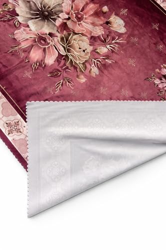 Image of AAZEEM Printed Tablecloth Soft Feel Table Cover 4-6 Seater,Table Cover,Dining Table Cover, Table Linen,Dining Table Chair Cover,Dining Table Cover 6 Seater|Purple|36 X 54 Inches