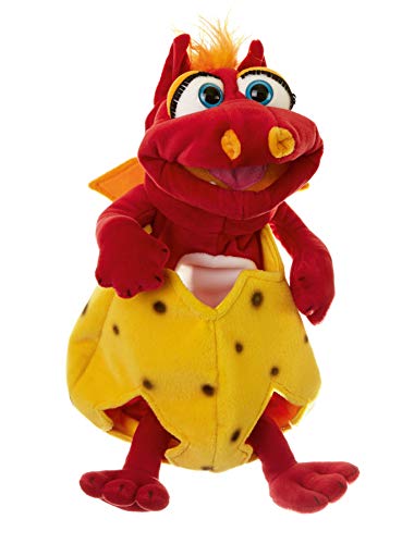 spielgezeug Living Puppets Klein Ottilie im Ei, Handpuppe Drache, 36 cm, Rot