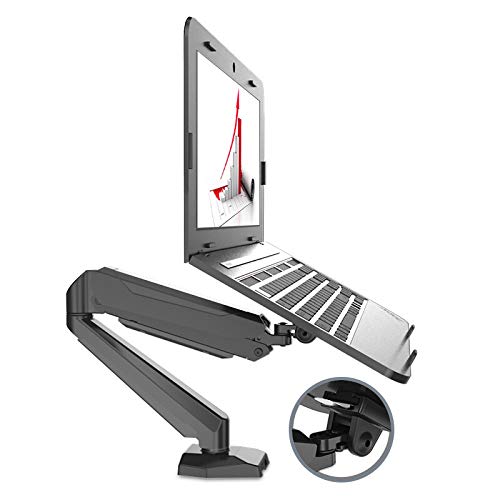 Gas Spring Full Motion Desktop 17 inch Notebook Laptop Holder Mount Arm Bracket with Audio and USB Port Lapdesk Monitor Holder