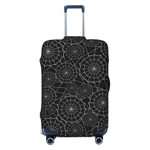 Spider Web Black Print Luggage Cover Elasticated Suitcase Covers TSA Approved Stylish Scratch Washable Resistant Case Protector for Kids and Adults