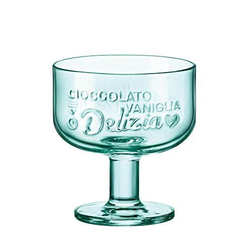 Bormioli Graphica Green Copas Helado, 280 milliliters, Vidrio