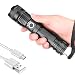 Produktbild Pocketman Wiederaufladbare LED-Taschenlampe Einstellbarer Fokus Taktische Taschenlampe Wasserdichte Taschenlampe Super Bright für Outdoor-Aktivitäten oder Geschenk, 5 Modi,USB-Kabel enthalten