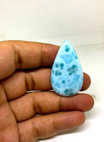 Larimar poire 41x23x6mm pierre naturelle sans défaut pour sertissage bague