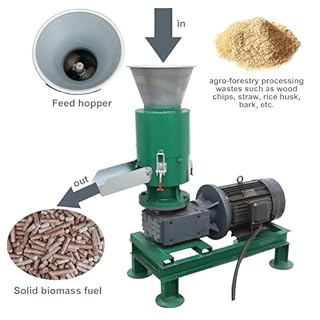 TECHTONGDA Wood Pellet Machine Press Pelletizer for Sawdust, Corn Straw, Peanut Shells, Rice Husks with 2 Head Rollers 8MM Holes Plate 7500W 220V