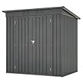 Jaxilyn 4x6 ft Metal Shed Outdoor Storage Shed,Metal Steel Utility Tool Shed Storage House with Double Lockable Doors and Air Vent for Backyard Garden Patio Lawn Dark Gray