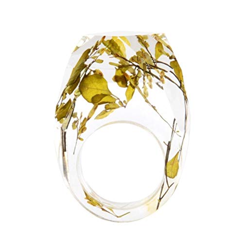 Bague en résine transparente et fleurs séchées, le cadeau idéal pour femme
