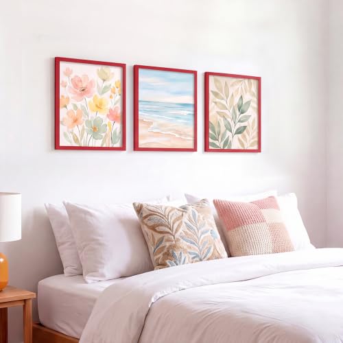 Image of LaVie Home 8x10 Picture Frame for Wall Display, 8x10 Red Picture Frame with HD Plexiglas, 8 x 10 Poster Frame 1 Pack, Display Frame for Vertical or Horizontal, Classic Collection