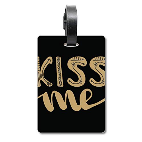 Kiss Me Étiquette de sac en similicuir et citation dorée chic