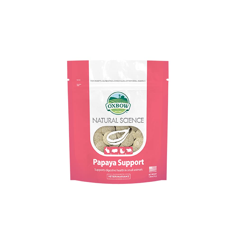 Oxbow Natural Science Papaya Support Digestive Supplement for Rabbits, Guinea Pigs, Hamsters, Chinchillas, Small Animals 33 Grams
