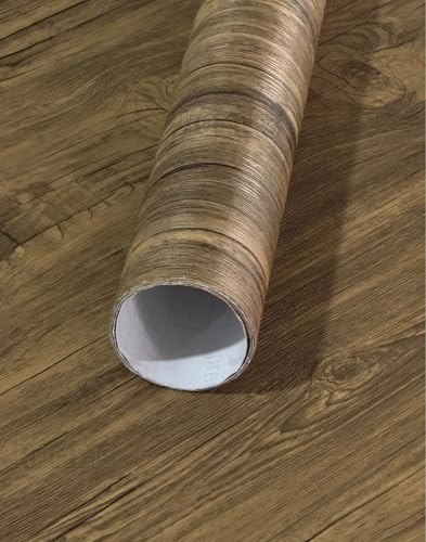 Image of HOME13 Vinyl Kitchen Self Adhesive Vinyl Decorative Brown Wooden Grain Wallpaper for Kitchen Countertop Home /Office 1 Ft x 10 Ft with 2pcs