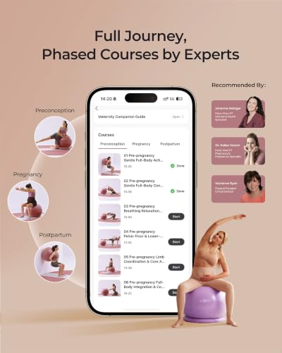Image of Momcozy BirthEase Pregnancy Ball Set, Birthing Yoga Ball with App Courses