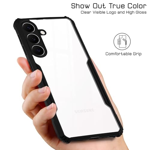 Image of Jkobi Hybrid Back Cover Case for Samsung Galaxy S25 FE (Shockproof with Polycarbonate Clear Panel | Professional Black)