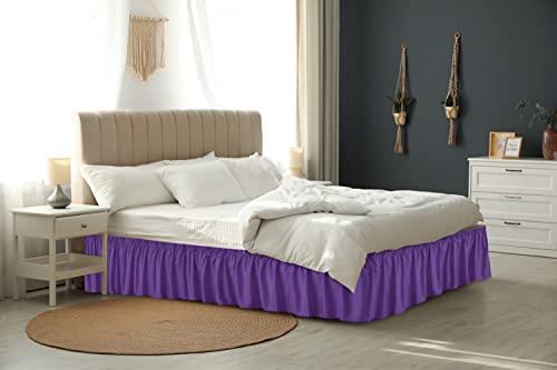 Ruffled Purple King Bed Skirt – Hotel-Quality Ruffles For King Beds With 15 In. Drop – Elastic Wrap Around Dust Ruffle King Bedskirt For Easy Fitting With Brushed Fabric By Cgk Unlimited #TOP5