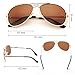 LotFancy Polarized Aviator Sunglasses for Men with Case, UV400 Protection, 61MM, Lightweight Eyewear for Driving Fishing Sports, Brown Lens, Gold Metal Frame
