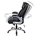 SONGMICS Extra Big Office Chair, High Back PU Executive Chair with Thick Seat and Tilt Function, Flip Up Arms, Black UOBG94BK
