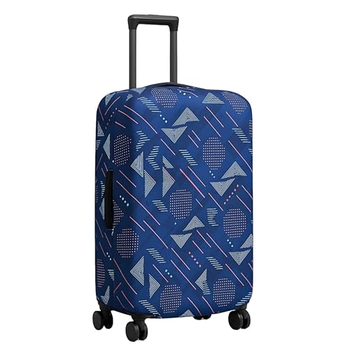 Image of Luggage Cover Trolley Covers for Suitcase Washable Dust Proof Anti-Scratch Protector Polyester Printed Stretchable Fabric (Fits Fiber /Plastic Trolley Bags Only) Blue 24 Inch