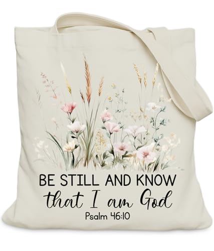 Image of Aesthetic Christian Gifts Tote Bag for Church, Religious Tote Bag for Bible Study, Medium Size with Inner Pocket