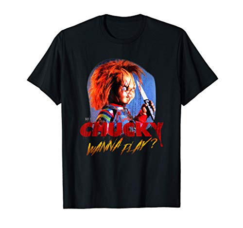 Child's Play Chucky Wanna Play Creepy Portrait Camiseta