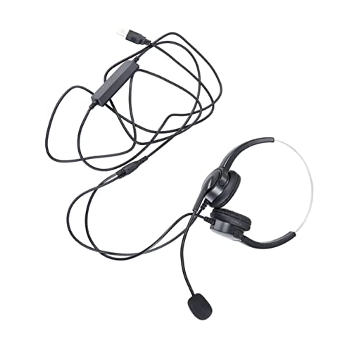 Abaodam -Mounted Speaker Mic Wired Microphone Dual Ear Ergonomic Design for Comfortable Wear Rotatable Flexible Pole Material Noise Reduction for Clearer Communication USB Black