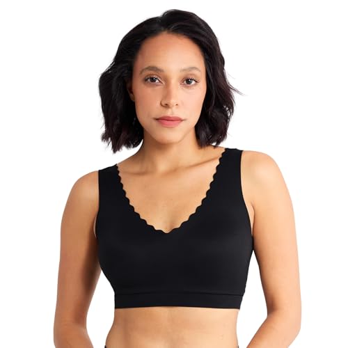 Image of Floatley Cozy Scalloped Bra Comfort Wirefree Full Coverage Seamless Bra with Embedded Pad for Women