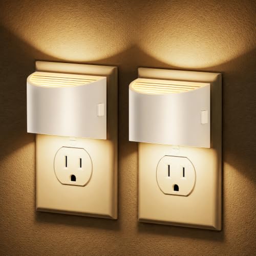 Image of JandCase LED Night Lights Plug into Wall 2 Pack, Automatic Night Light, Dusk to Dawn Sensor Nightlight, 0-100LM Brightness Adjustable Nightlight for Kids Bedroom Hallway Kitchen