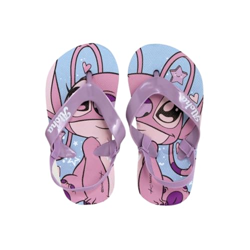 Disney Stitch et Angel Tongs Filles, Sandales D'été élastiques, Tailles EU 22 à 29 (Lila, Système Taille Chaussures EU, Enfant de 2 à 5 ans, Femme,...