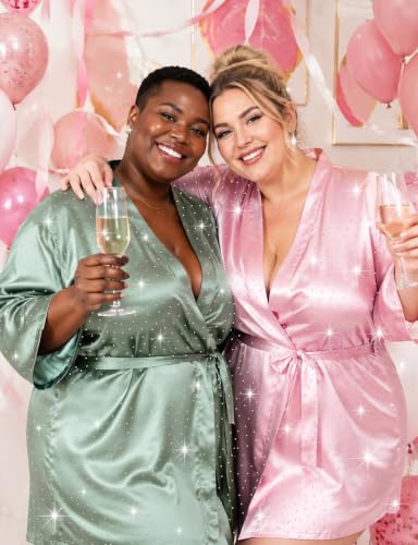 Image of Women Silky Satin Robe Wedding Bridal Party Bride Bridesmaid Robes Kimono Loungewear Dressing Gowns