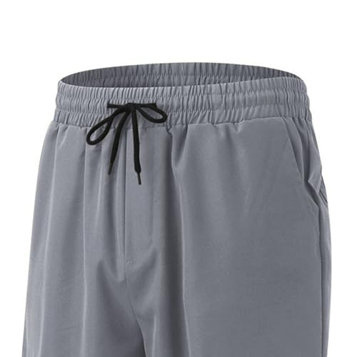 Mens Cargo Jogger Pants Cotton Casual Pants Elastic Waist Drawstring Pockets Regular Fit Work Trousers Lightweight4