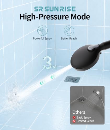 Image of SR SUN RISE Filtered Shower Head with Handheld High Pressure 9 Spray Mode Showerhead Detachable Shower Head Water Softener Filters Beads for Hard Water Remove Chlorine 1 Filter 1.8GPM Matte Black