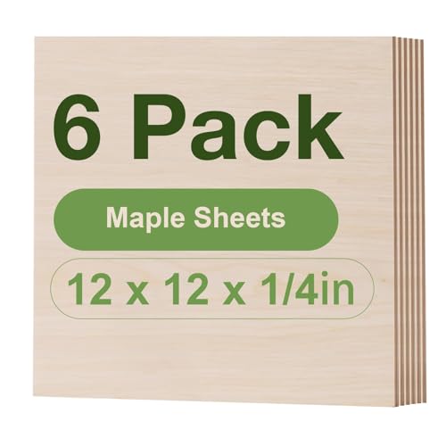 ROBOTIME 6-Pack 6mm Maple Plywood for Laser Cutting -12 x