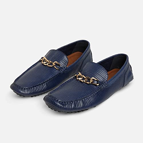 Image of Aldo Men's Davinch410-leather-navy-moccasins Leather Moccasin, NAVY, 6 UK