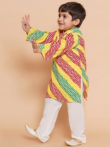 Image of AJ DEZINES Kids Ethnic Wear Cotton Printed Kurta Pyjama Set For Boys