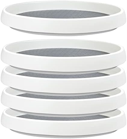 Twoyu 5Pack Non Skid Lazy Susan Turntable,Single Round Rotating Kitchen Spice Organizer for cabinets,Pantry, Bathroom, Refrigerator（10Inch）