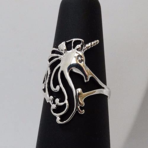 FashionJunkie4Life Sterling Silver Unicorn Ring, Sizes 5-102