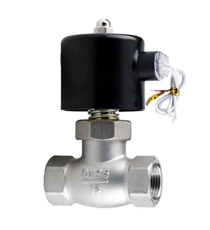 Électrovanne eau gaz huile 220V DN25 solénoïde femelle inox 1/2 3/4 2