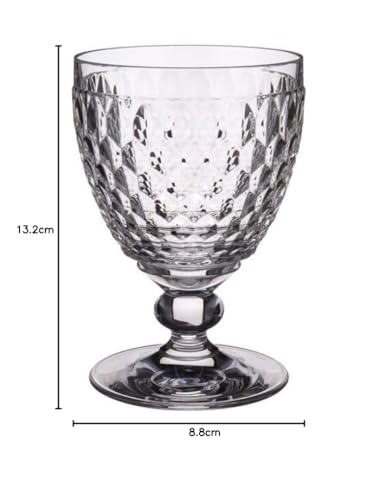 Villeroy & Boch Boston Red Wine, Clear Crystal Glass in Goblet Shape with Diamond Cut, Dishwasher Safe, 200 ml Measured brimful, 13.2 cm - Image 6