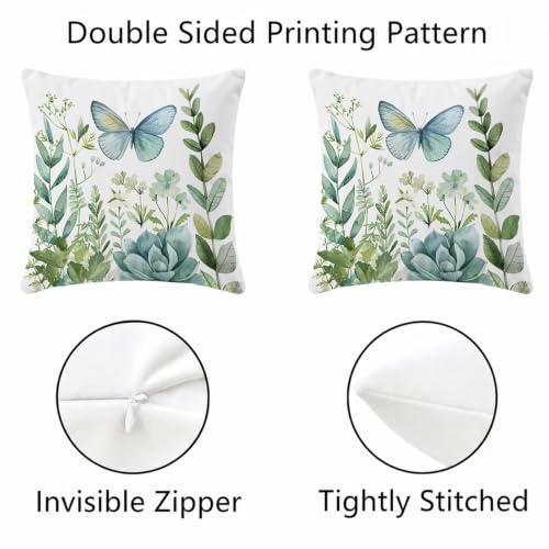 Housse de coussin 65x65cm velours double face papillon décorative et étanche C-O198 - 7