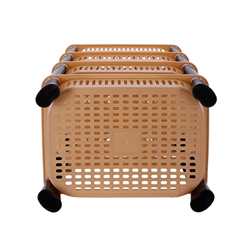Image of AEXONIZ TOYS 4 Layer Storage Rack Stand Vegetable Trolley Rack Plastic Space-Saving Solution Kitchen Basket Organizer for Household,Office, Bedroom, Kitchen, Living Room(4 Layer, Ivory)