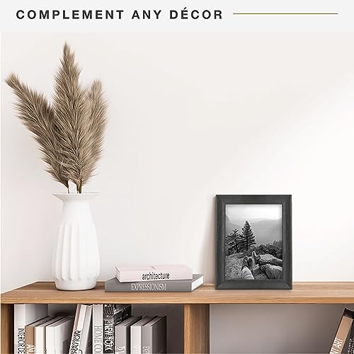 MCS Studio Gallery Classic 8.5x11 Picture Frame Black Woodgrain, Vertical & Horizontal Wall Hanging Large Picture Frame for Photos, Posters & Art Prints (1-Pack)