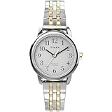 Timex Women's Easy Reader 25mm Watch – Silver-Tone Case White Dial with Two-Tone...